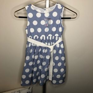 Garnet Hill Blue And White Polkadot Dress